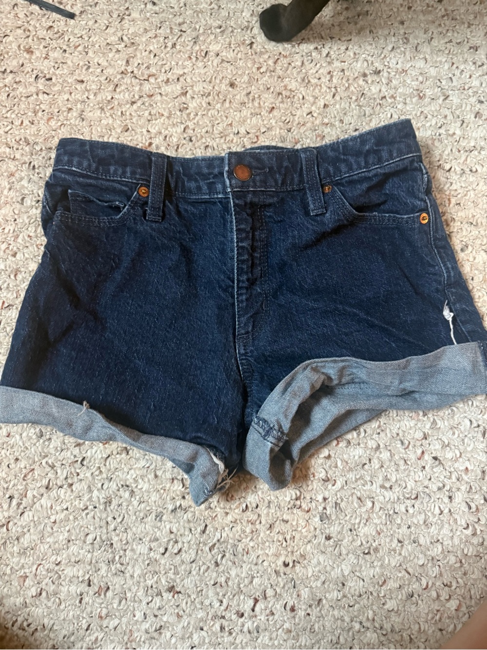 Universal Thread Dark Blue Rolled-Hem Denim Shorts